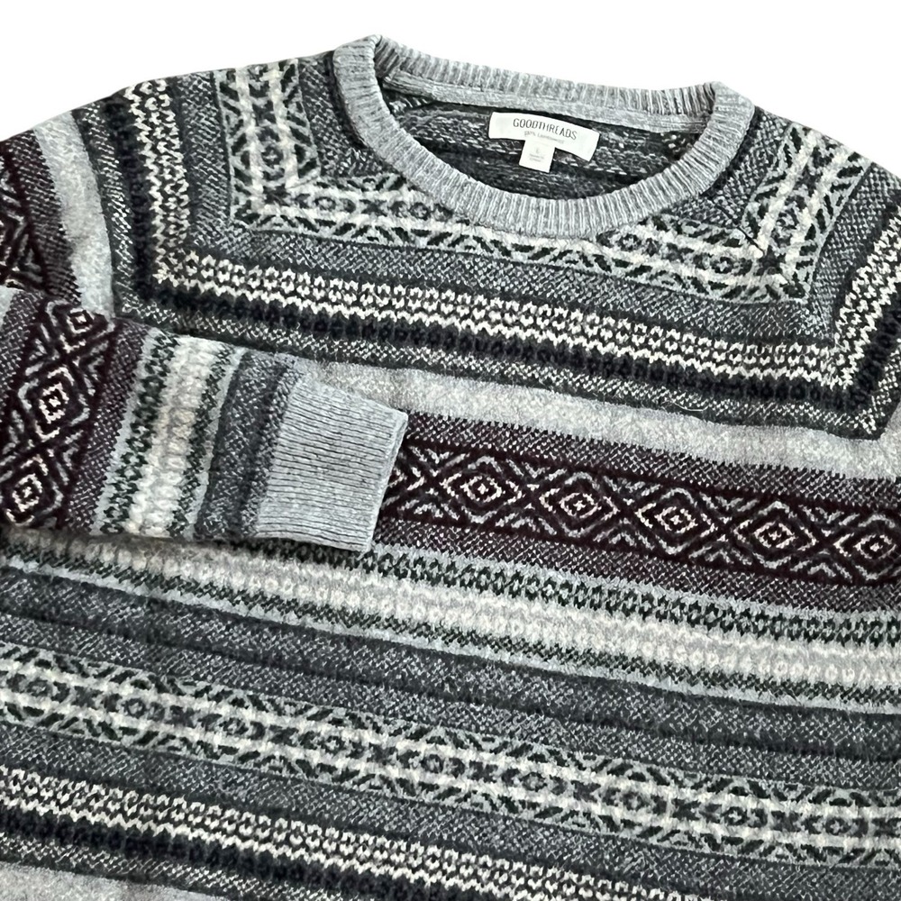 Goodthreads Men's 100% Lambswool Fair Isle Crewneck Sweater Large Preppy Soft